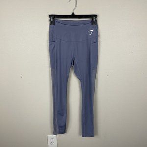 Gymshark Training Mesh Leggings Womens Sz S Full Length High Rise Stretch Purple